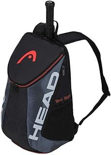 HEAD Tour Team Tennis Backpack 2 Racquet Carrying Bag w/Padded Shoulder Straps & Shoe Compartment - Black/Grey.
