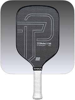 Titan Pro Titanium Carbon Fiber Pickleball Paddle – T700 Carbon Fiber Face, Electroplated Titanium, Nomex Duo Core, USA Pickleball Approved, 14mm & 16mm – Intermediate to Advanced Players