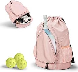 Pickleball Backpack for Women, Fit 2 to 4 Paddles, Pickleball Backpack with Shoe Compartment, Pickle Bag as Gifts for Beginner, Large Capacity Pickle Ball Bag with Paddle Cover Pocket