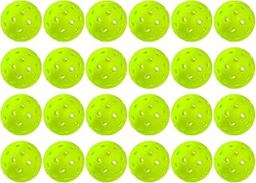 WJX Pickleball Balls 24 Pack, 40-Hole Outdoor Pickleballs, Durable Injection-Molded Training Balls, Outdoor Pickleball Set, Official Size & Weight
