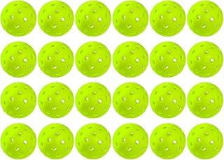 WJX Pickleball Balls 24 Pack, 40-Hole Outdoor Pickleballs, Durable Injection-Molded Training Balls, Outdoor Pickleball Set, Official Size & Weight