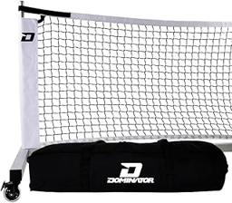 Dominator Standard Portable Pickleball Net - Indoor/Outdoor Regulation Pickleball Net - USAPA Compliant Pickleball Net on Wheels - System Includes Rolling Storage Bag & Locking Wheels