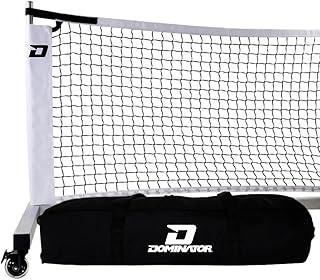 Dominator Standard Portable Pickleball Net - Indoor/Outdoor Regulation Pickleball Net - USAPA Compliant Pickleball Net on Wheels - System Includes Rolling Storage Bag & Locking Wheels