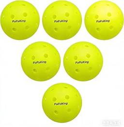Pickleball Balls 6 Pack, Outdoor 40 Holes Pickleballs with High Visibility, True Flight & Consistent Bounce, Seamless Roto-Molded Design, Durable Crack-Resistant