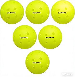 Pickleball Balls 6 Pack, Outdoor 40 Holes Pickleballs with High Visibility, True Flight & Consistent Bounce, Seamless Roto-Molded Design, Durable Crack-Resistant