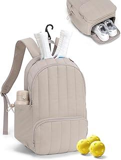 Pickleball Bag, Pickleball Backpack with Shoe Compartment and Paddle Slots, Large Sports Gym Backpack with Wet Pocket