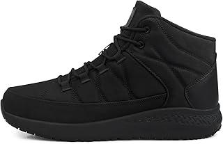 Non Slip Work Boots for Men Slip Resistant Shoes for Chef Kitchen Restaurant Food Service Working Waterproof Ankle Boot Cotton-Padded Outdoor Walking Sneakers