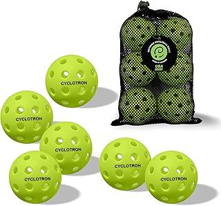 cyclotron 6-Pack Premium Pickleball Balls - USAP Approved, 40 Holes Outdoor/Indoor Pickle Balls with Bag, Perfectly Balanced, High Bounce True Flight, Pickle Ball for Tournament Play