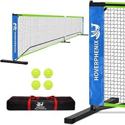 Hoverphenix Portable Pickleball Net for Driveway, 22FT Regularion Size Pickle Ball Net Set for Indoor and Outdoor Use, Weather Resistant Metal Frame
