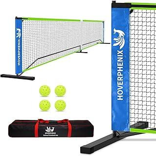 Hoverphenix Portable Pickleball Net for Driveway, 22FT Regularion Size Pickle Ball Net Set for Indoor and Outdoor Use, Weather Resistant Metal Frame