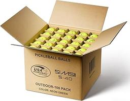 S-40 Outdoor Pickleball Balls - 40 Holes, Approved by The USAPA - Durable PE Material, Seamless Construction, Tournament Grade, 3/12/40/100 Pack - Pickleballs