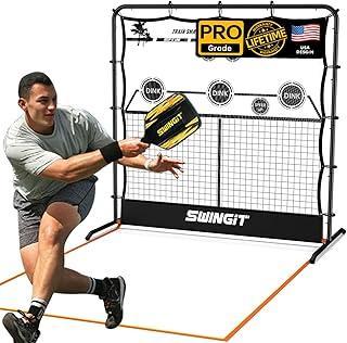Portable Pickleball Rebounder Net with Kitchen Lines System, Solo Training Net System for Dinks, Volleys & Drives, Accuracy Trainer with Carry Bag, for Backyard, Driveway, Garage