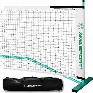 AMA SPORT Portable Pickleball Net System Regulation Size Net 22FT for Indoor and Outdoor-Designed for All Weather Conditions-Powder Coated Steel Post-600D Driveway Bag