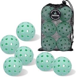 Pickleball Balls 6 Pack | 12 Pack- 40 Holes Outdoor Pickleball with Bag, Perfectly Balanced, High Bounce, Crack-Resistance，USAPA Standard - Multiple Colors