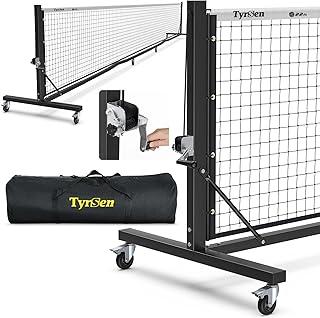 Pro Pickleball Net Tournament 22ft - Hand Crank Tension System, Anti-Sag Heavy-Duty Frame with Locking Wheels, Easy Setup, Includes Carry Bag, for Indoor/Outdoor Courts