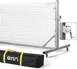 A11N Sports Pro Pickleball Net with Wheels and Hand Winch, Tournament Regulation Size, Anti-Sag Design, Perfect for Outdoor Court & Indoor Gym Floor
