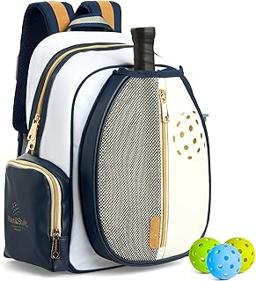 Pickleball Backpack With Paddle Holder Large Capacity Bag For Men And Women With Ball Pocket Water Bottle Storage Stylish Lightweight Design For Outdoor Sports And Travel Use