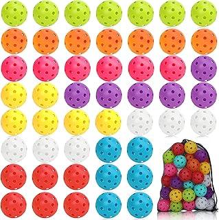 SAYAYA 24/50 Pack Outdoor Pickleball Balls Premium High Visibility Pickleballs Stable Flight & Consistent Bounce 40 Holes Pickle Balls with Mesh Bag for Beginners, Tournaments, Family & Outdoor Play