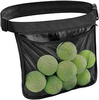 TOBWOLF Adjustable Tennis Ball Band Holder, Pickleball Waist Pouch, Mesh Hip Ball Bag Carrier, Fanny Pack Holding 8-10 Tennis or Pickleball for Cycling, Golf