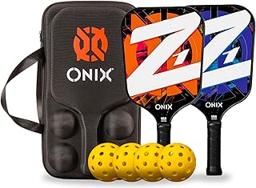 Onix Pickleball Z1 Starter Kit Includes Two Z1 Paddles, Four Fuse Pickleballs in Easy to Carry Case