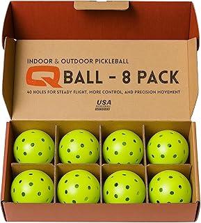 QRANC Pickleball Balls Indoor & Outdoor USAPA Approved, 40 Holes Per Ball, 8 Pack, Neon Green, Pickle Ball Gear Accessories