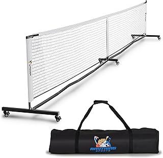 Deluxe Heavy Duty Pickleball Net with Wheels – Regulation Size Portable Net System with Lockable Wheels & Wheeled Carry Case | Tournament-Ready, Fast Setup | Backyard, Driveway, Gym & Court Use