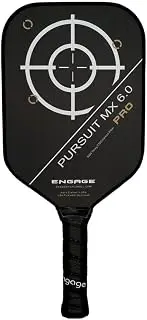 Engage Pursuit Pro | Raw Carbon Fiber Pickleball Paddle – Elongated Shape, Control Pro “Black” Core, Vortex Barrier Edge Technology Limits Vibration – Standard Weight