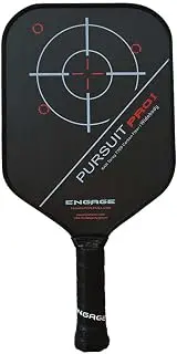 Engage Pursuit Pro1 Widebody Pickleball Paddle - 8.0 oz, 12.7mm MachPro Core, 8 1/8” Wide, Carbon Fiber, Made in USA (Fierce-Red, Widebody)