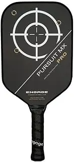 Engage Pursuit Pro MX Pickleball Paddle – Elongated Shape, Raw Carbon Fiber Face, 13mm Control Pro “Black” Core, Vortex Barrier Edge Technology Limits Vibration – Lightweight