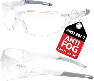Sports Safety Glasses Anti Fog ANSI Z87.1 Small Size Clear Lens Protective Goggle Pickleball Racquetball Eyewear