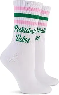 Performance Pickleball Crew Socks Womens Great Gift One Size - Perfect Pickleball Gift