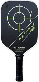 Engage Pursuit Pro EX Pickleball Paddle – Widebody Shape, Raw T700 Toray Carbon Fiber Face, 13mm Control Pro “Black” Core (Alpine Lime, Lite (7.5-7.8oz))