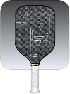 Titan Pro Titanium Carbon Fiber Pickleball Paddle – T700 Carbon Fiber Face, Electroplated Titanium, Nomex Duo Core, USA Pickleball Approved, 14mm & 16mm – Intermediate to Advanced Players