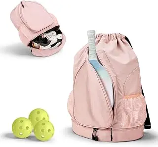 Pickleball Backpack for Women, Fit 2 to 4 Paddles, Pickleball Backpack with Shoe Compartment, Pickle Bag as Gifts for Beginner, Large Capacity Pickle Ball Bag with Paddle Cover Pocket pickleball paddle
