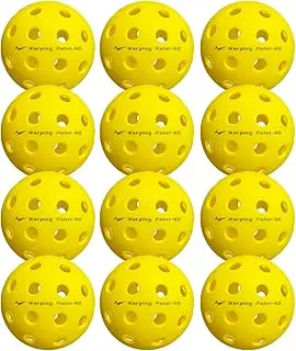 Warping Point Pickleball Balls | 26 Holes, 40 Holes | 4 Pack, 12 Pack | Meet USAPA Specifications | High Bounce Durable Practice Pickle Ball for Beginner & Intermediates | Orange, Blue, Yellow, Green