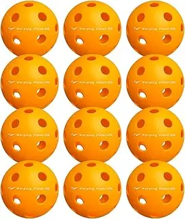 Warping Point Pickleball Balls | 26 Holes, 40 Holes | 4 Pack, 12 Pack | Meet USAPA Specifications | High Bounce Durable Practice Pickle Ball for Beginner & Intermediates | Orange, Blue, Yellow, Green