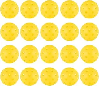 20pcs Pickleball Balls,40 Holes Outdoor Pickleball Balls with Mesh Bag,8mm Precision Drilled-Spaced Pickle ball Set-Professional Plastic Ball for Pickleballs Paddles&Indoor or Outdoor Sport Court(Ye pickleball paddle
