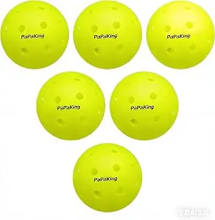 Pickleball Balls 6 Pack, Outdoor 40 Holes Pickleballs with High Visibility, True Flight & Consistent Bounce, Seamless Roto-Molded Design, Durable Crack-Resistant