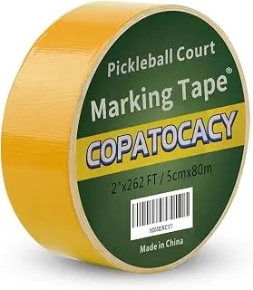 Pickleball Court Tape 2” x 262ft – Heavy Duty Temporary Court Marking Tape for Outdoor & Indoor Courts, Removable Pickleball Lines for Driveway, Gym Floor, Concrete, Basketball, Tennis & Badminton