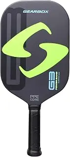 Gearbox G3 Powerband Pickleball Paddle – Elongated Shape, 16mm Core – Carbon Fiber Face, UniFrame Molded Design – Textured Surface for Spin – Lightweight 8 oz – Soft Feel and Controllable Power