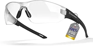 New Slim Fit Safety Pickleball Glasses, ANSI Z87.1 Scratch Resistant Antifog Lenses for Men and Women, Sport Googles for Racquetball, Squash Ball (Black/Black)