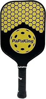 Carbon Fiber Pickleball Paddle with 2 Balls, Lightweight Paddle with Large Sweet Spot & Vibration Damping, Carbon Fiber Textured Surface for High Spin & Control, PP Honeycomb Core