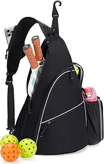 sportsnew Pickleball Bag for Men Women, Pickleball Sling Bag with Separate Paddle & Ball Compartment, Fence Hook, Phone Pocket for Quick Access, Waterproof Pickleball Backpack, Patent Pending pickleball paddle