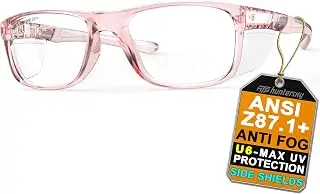 HTS HUNTERSKY TR90NZZ Safety Glasses with Side Shield Small Size Women Men ANSI Z87 Anti Fog Scratch Resistant Lab Pickleball