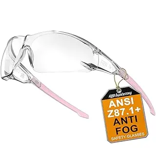 HTS HUNTERSKY ANSI Z87.1 Anti-Fog Clear Safety Glasses Pickleball Youth Baseball Lab Chemistry Goggles Scratch Resistant