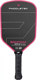 Paddletek Bantam GTO-C 14.3mm Hybrid Pickleball Paddle – Raw Carbon Fiber Face – Aerodynamic Tapered Shape – Polymer Core – 5.5" Handle – UPA-A & PBCoR .43 Certified – Made in USA