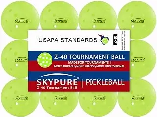 Z-40 Tournament Pickleball Ball, One-Pice molding，High-Visibility Bright Green, 40 Hole Textured Surface for Consistent Bounce, for All Skill Levels