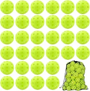 SAYAYA 24/50 Pack Outdoor Pickleball Balls Premium High Visibility Pickleballs Stable Flight & Consistent Bounce 40 Holes Pickle Balls with Mesh Bag for Beginners, Tournaments, Family & Outdoor Play