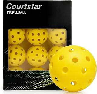 6/12 Pack Outdoor Pickleball Balls - 40 Holes Pickleballs Durable, Perfectly Balanced, High Bounce True Flight - Pickle Balls Suitable for Beginners, Intermediate and Amateurs