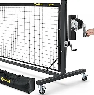 Pro Pickleball Net – Hand Winch Tension System, 22ft Tournament-Grade, Anti-Sag, Locking Wheels, Heavy-Duty Frame, Easy Setup, Portable & Carry Bag Included
